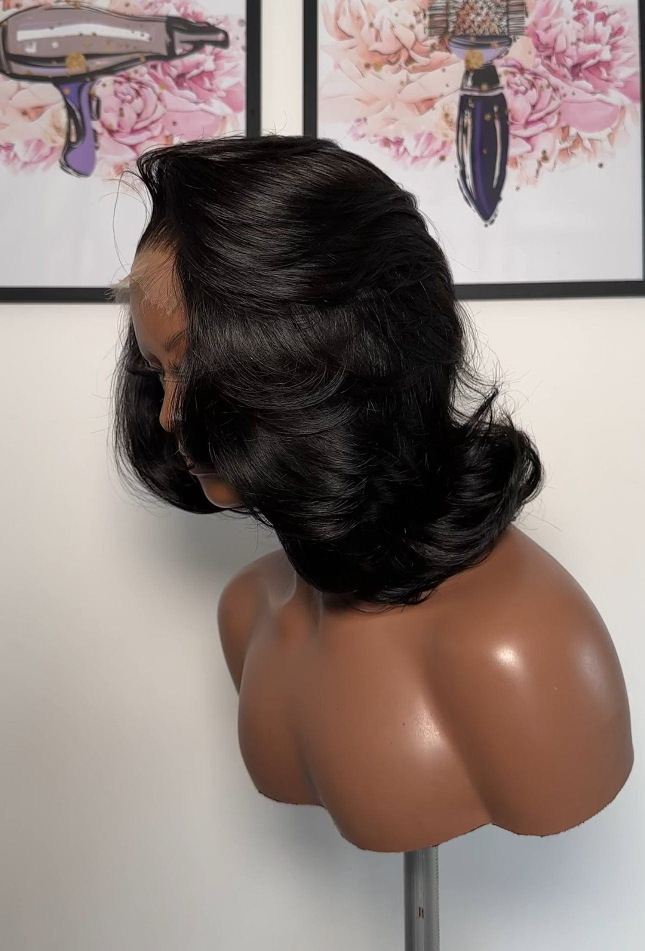 Black Curled Bob
