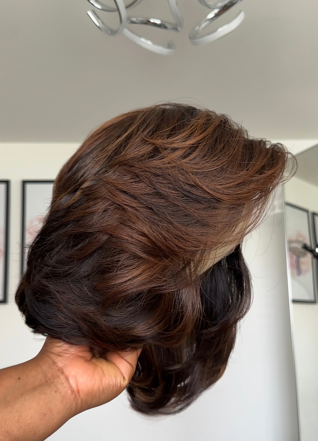 Brown Highlight Layered Bob