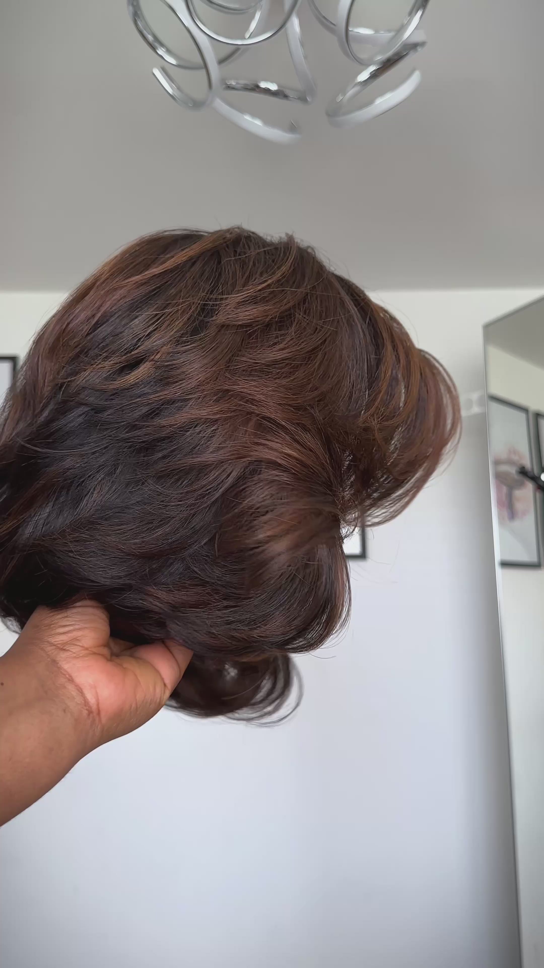 Brown Highlight Layered Bob
